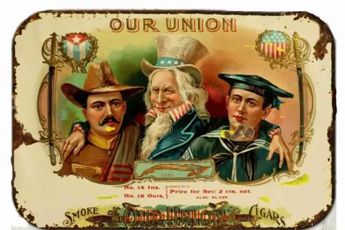 our Union Cigar Labels  Metal Tin Sign  8 x 12  Vintage Retro Look