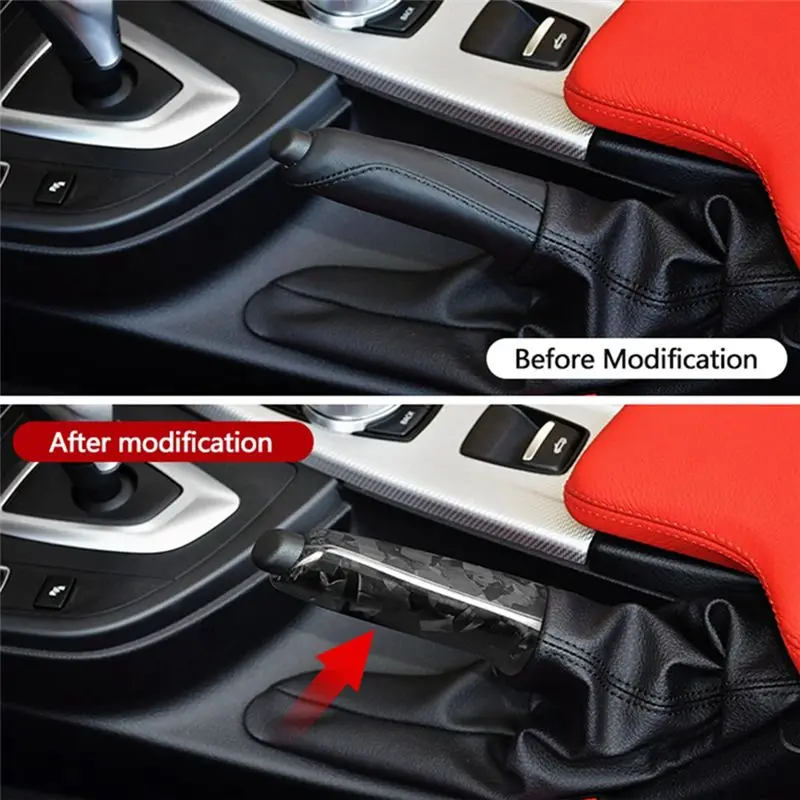 Fits for Carbon Fiber Handbrake Grips Cover Trim for 1 2 3 4 Series E46 E90 E92 E60 E39 F30 F34 F10 F20 view 5
