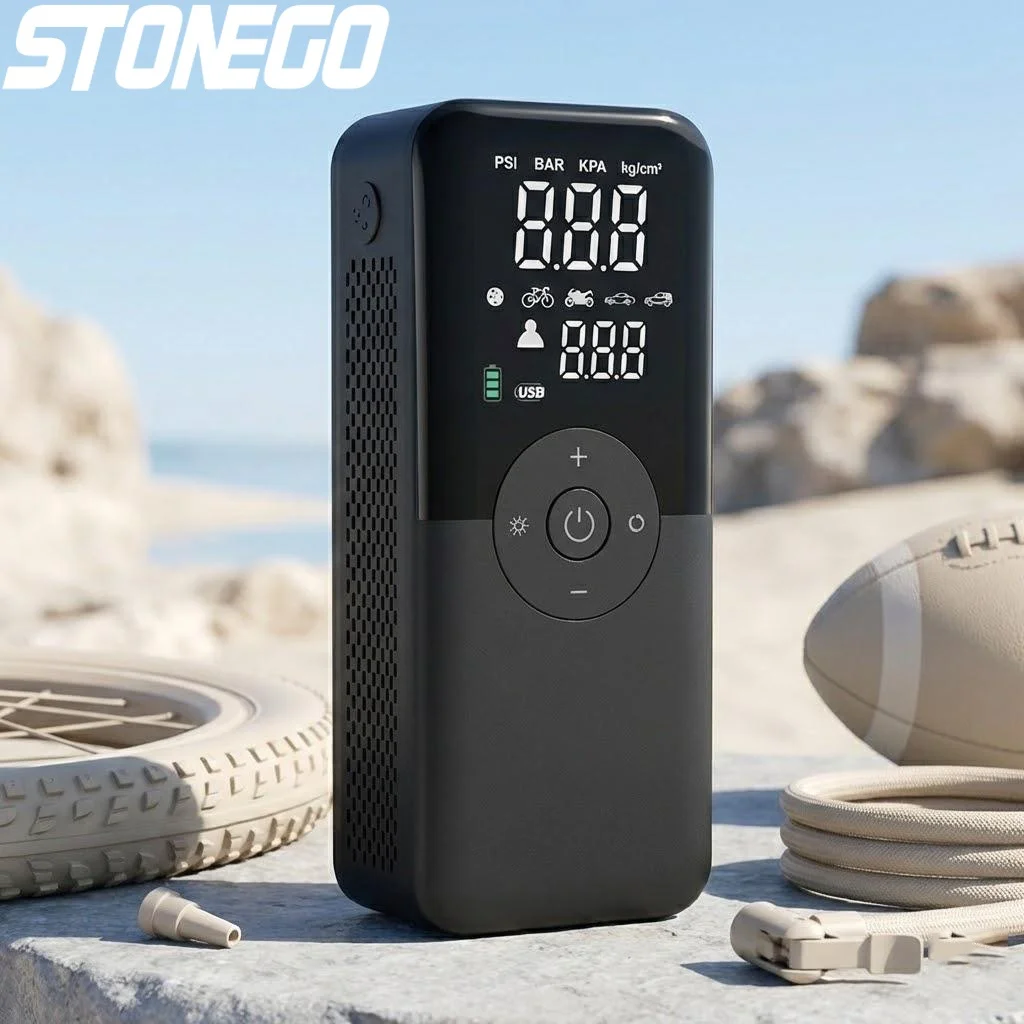 

Портативный перезаряжаемый воздушный насос для автомобиля, мотоцикла, велосипеда, надувных мячей, беспроводной компрессор, высокоэффективная накачка