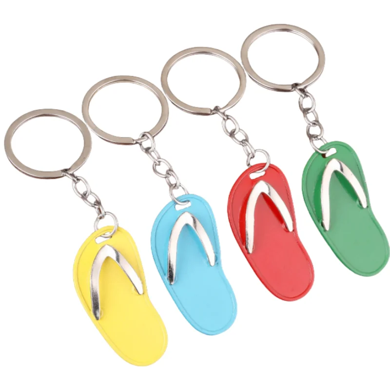

Creative Mini Flip Flops Shape Keychain Summer Slipper Keyring Children Backpack Pendant Accessories Beach Party Souvenirs