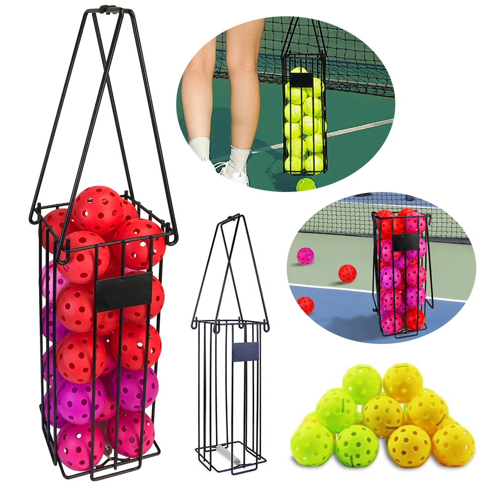 

Tennis Ball Hopper Tennis Ball Picking Frame with Handle 25 Tennis Balls/15 Pickleball Capacity for Easy Pickup Carrying