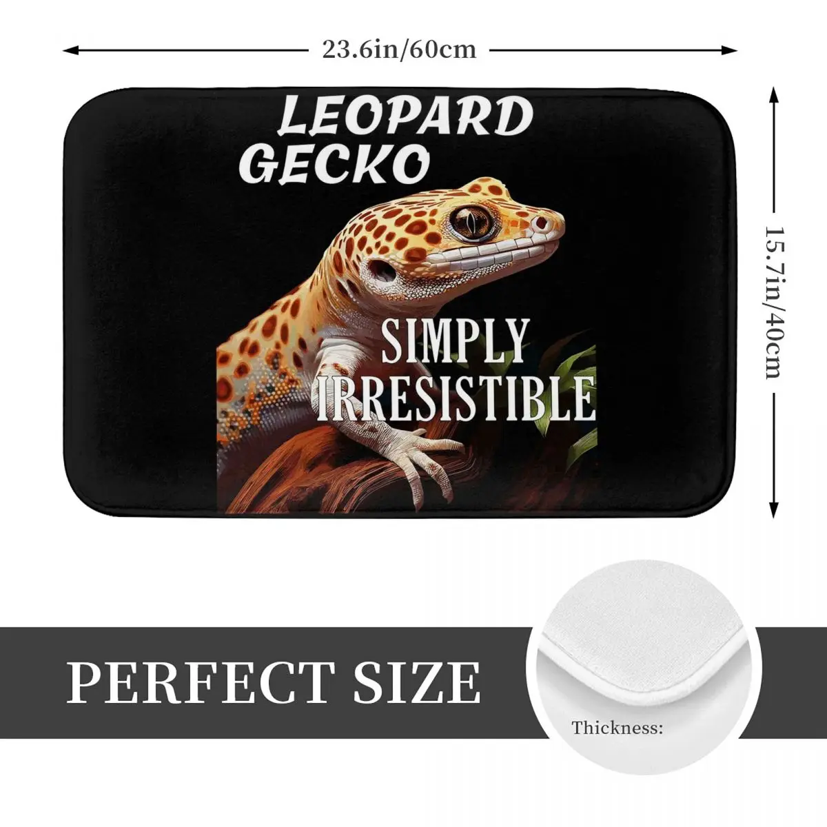 Leopard Gecko Simply Irestanist Non-slip Doormat Floor Mat Cushion Carpet Rug for Kitchen Entrance Home Bedroom Footpad Mats