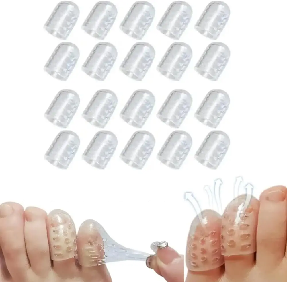

Silicone Anti-Friction Toe Protector, Breathable Toe Cover Protectors,Little Toes Sleeve Gel Pad Grip with Airflow Orifice Women