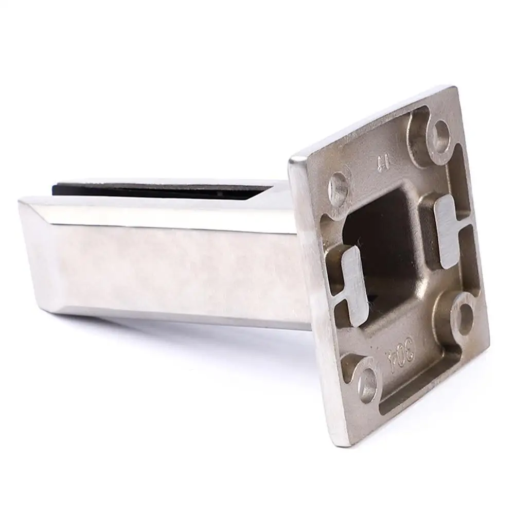 مشبك تثبيت زجاجي من الفولاذ المقاوم للصدأ ، مشبك زجاجي فضي بدون إطار ، درابزين درج الدرابزين ، مشبك سياج حمام السباحة #3