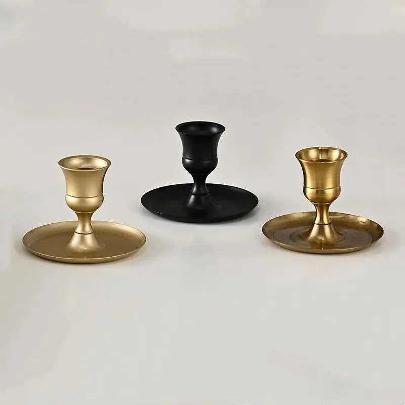 6 Inch Vintage Elegant Tabletop Candle Holders Sturdy Candlestick Holder for Home Hotel Wedding Table Decor