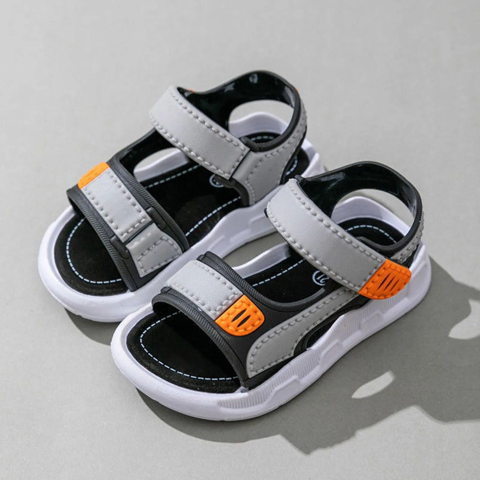 2024 Children Boys Summer Sandals Baby Shoes Kids Flat Open Toe Beach Shoes Soft Non-slip Casual Comfort Toddler Sports Sandals