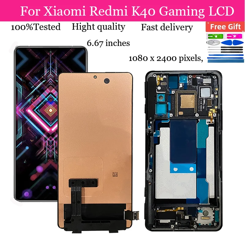 6.67Original For Xiaomi Redmi K40 Gaming M2012K10C M2104K10AC Pantalla lcd Display Touch Screen Repair Replace For K40Gaming Edi