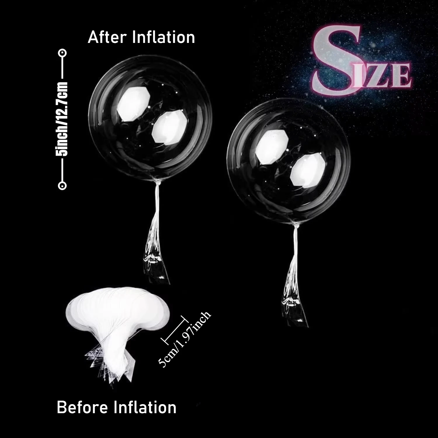 100 Pcs Small Clear Balloons, Mini 5 inch Round Small BoBo Balloons Latex Free Crystal Tranparent Bubble Balloons for Party