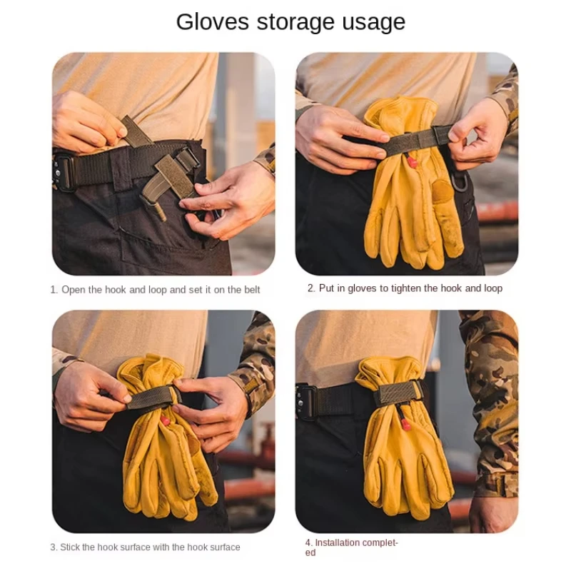 Clip de cinturón portaobjetos táctico – Soporte para cuerda y guantes outdoor