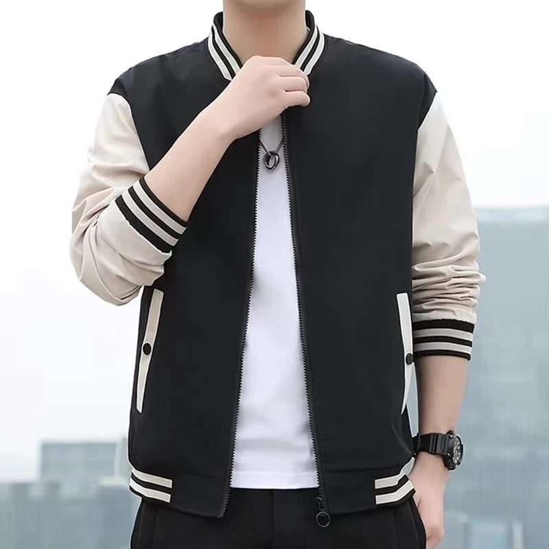 Casual Men's Jacket  Spring Autumn New Stand Collar High End Trendy Baseball Uniform Fashion Windbreaker Youth Popular Ou...