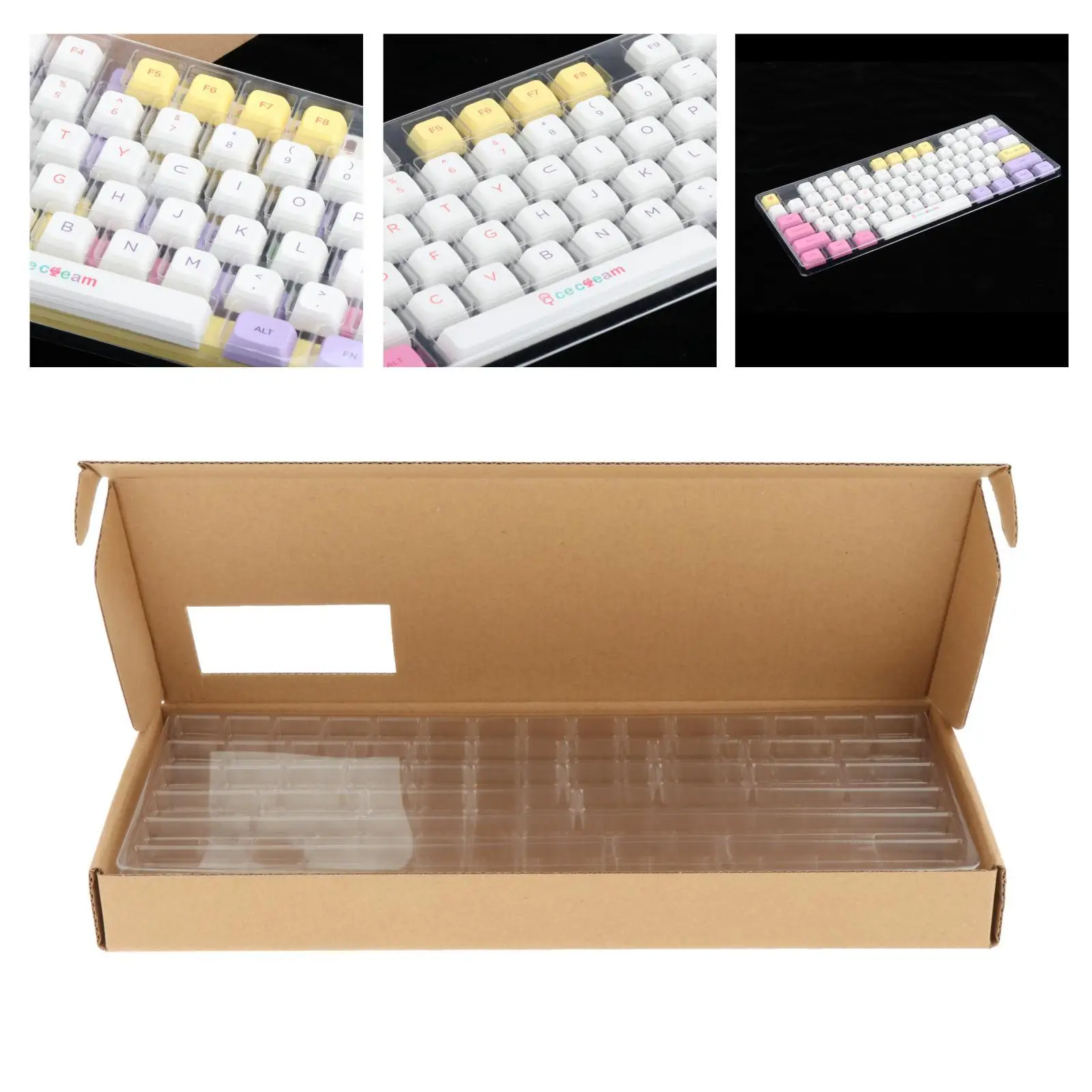 Keycap Storage Box Dustproof w/ Lid Keyboard Set Organizer