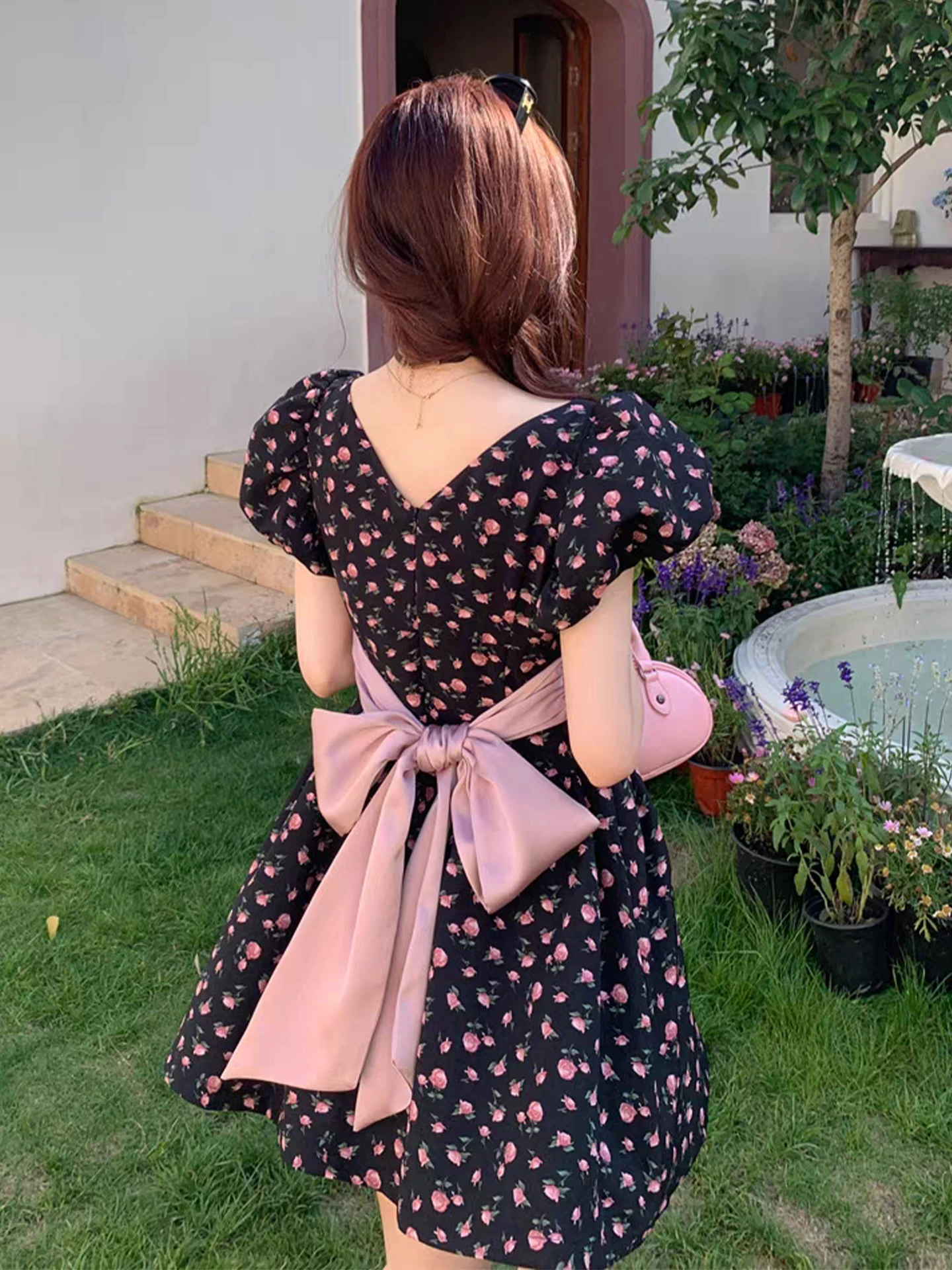 Bla 花柄プリント ドレープ レディース エレガント ウエストシェイプ スリムスカート 春夏新作 ポリエステル繊維 オルト S...