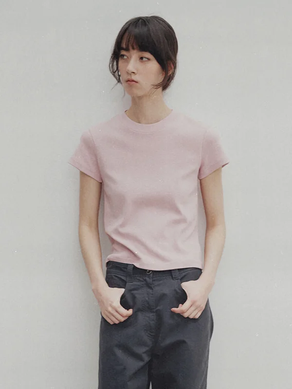 

Aron Color Pure Cotton ort Sve Женская облегающая круглая футболка Ne Повседневная летняя футболка для отдыха Базовый цветной топ