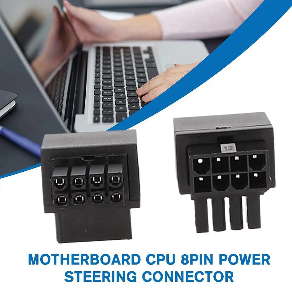 Motherboard CPU Power Steering Connector 8-pin Power Interface Steering Head CPU 90 Degree Adapter