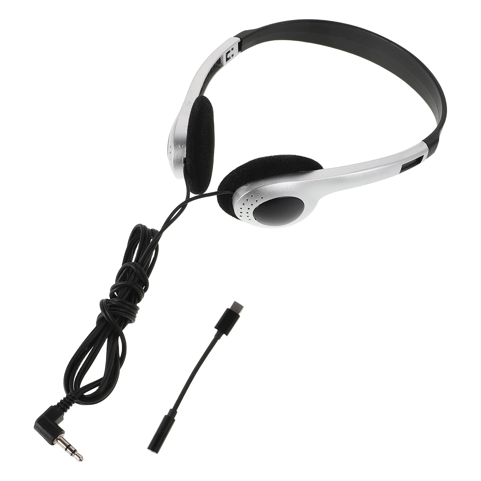 

Retro Headphones Wired On-ear Comfortable Gaming Computer Earphones Kids Travel Sound Quality USB C Adapter Universal