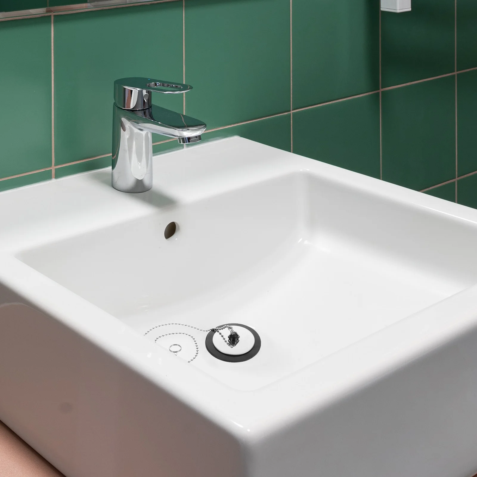 

3Pcs Tub Sink Drain Stoppers Rubber Bathtub Stopper Water Plug Bathroom Kitchen Chain Beaded Pull Ring