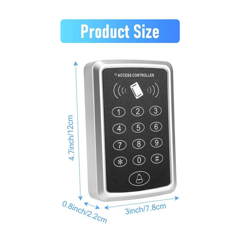 Door Access Control System, 125Khz RFID EM ID Stand-Alone Password Keypad With RFID Key Fobs Keychains For Home Security