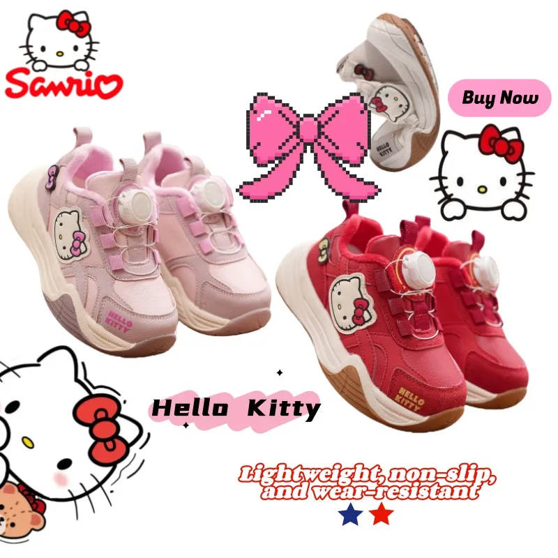 

New Hello Kitty Anime Merchandise Cartoon Cute Girls' Sneakers Creative Kawaii Girl-Heart All-Purpose Breathable Casual Shoes