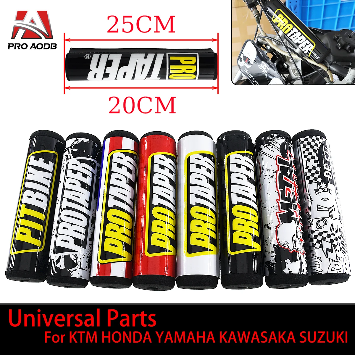 For Kawasaki Honda Suzuki Ymaha Moto Dirt Bike ATV 20CM 25CM Handlebar Bar Pad 7/8 Bike Motorcycle Cross Chest Protector Grips