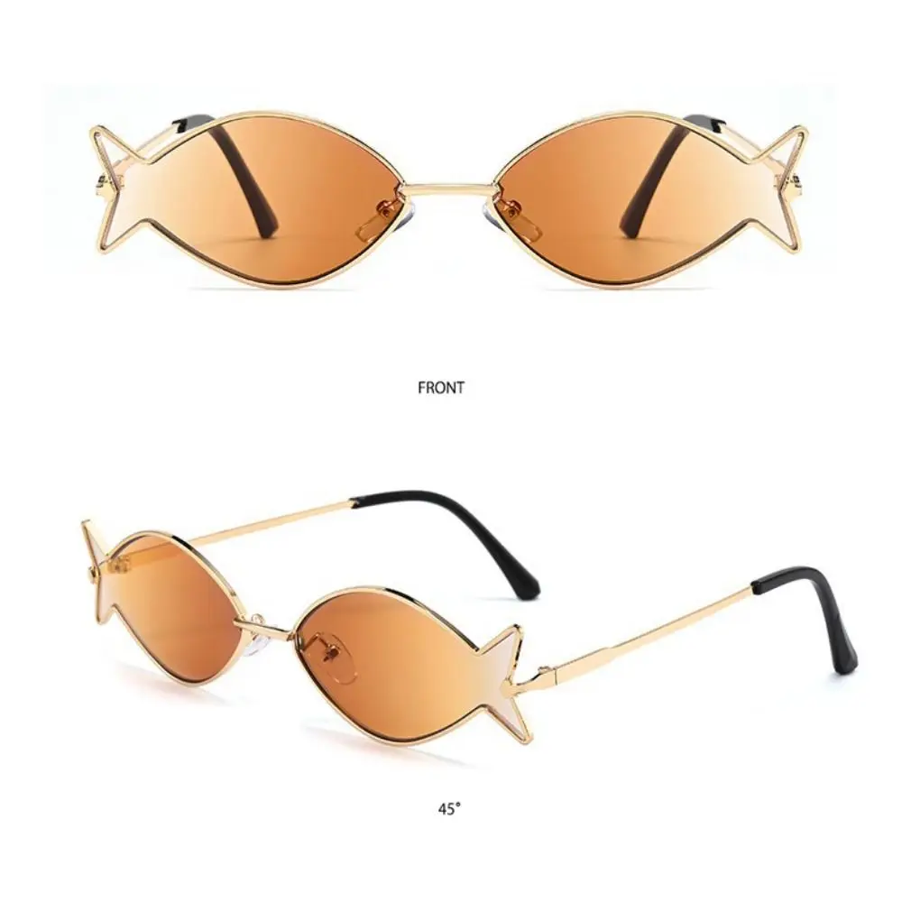 Gradient Color Fish Shape Sunglasses UV400 HD Visual UV Protection Shades Women Accessories Anti Glare Pool Party Eyewear