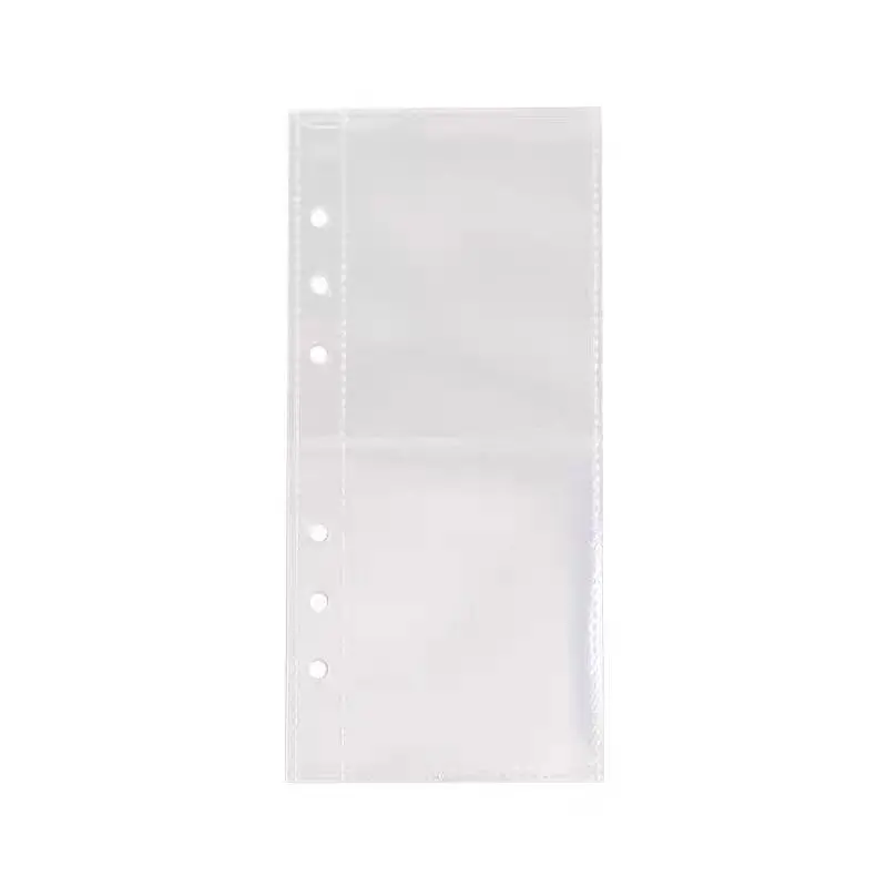 10pcs A6 Transparent File Holder Notebook 6 Hole Loose Leaf Pouch DIY Document Bag Binder Photo Storage Folder Accessories ﻿
