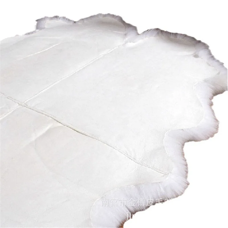 

Whole sheepskin bay window mat, living room solid color wool carpet floor mat