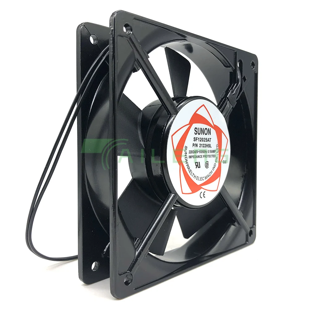 Ventilador de refrigeração da caixa do rolamento, Novo, SF12025AT, 2122HSL, 220V, 240V, 0.1A, 12025, 120mm, 12cm, 120x120x25mm