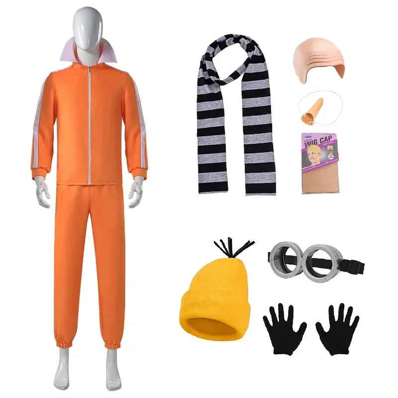 

Cartoon Movie Thief Vector Cosplay Costume Little Yellow Man Disguise Full Set Men Outfits Halloween Carnival Clothes Role Play