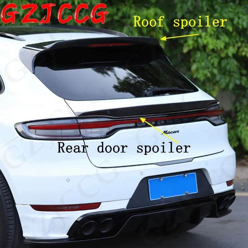 

Спойлер из углеродного волокна для Porsche Macan 2018 2019 2020 2021, высококачественные рычаги для крыши, задние дверные спойлеры