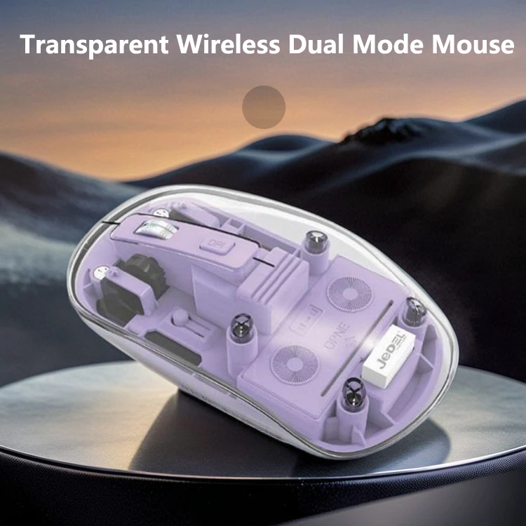 

Dual-mode Wireless 2.4G+Bluetooth Mute Computer Mouse Transparent Ergonomic Optical Silent Mause Game Laptop PC Universal