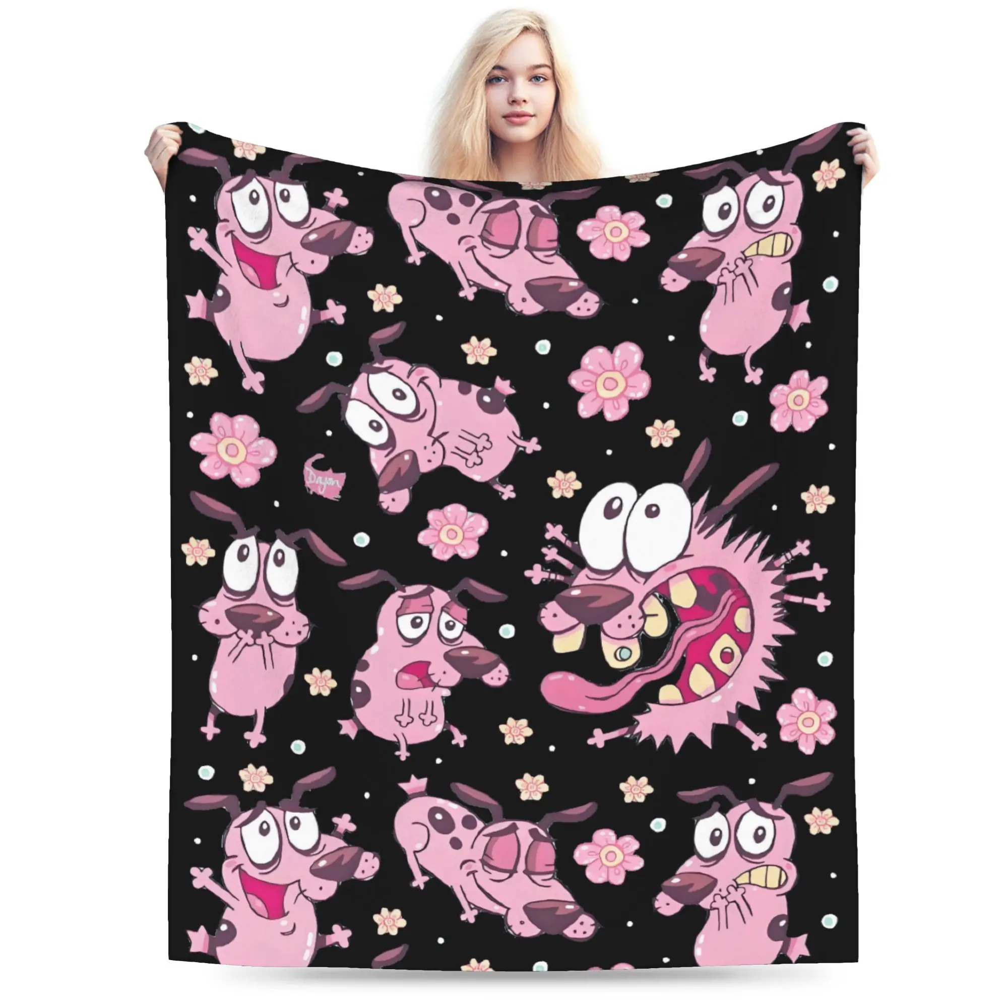 Custom Cobarde Wall Blanket Soft Fleece Autumn Warm Flannel Courage Cowardly Throw Blankets for Sofa Travel Bedroom Bedspread