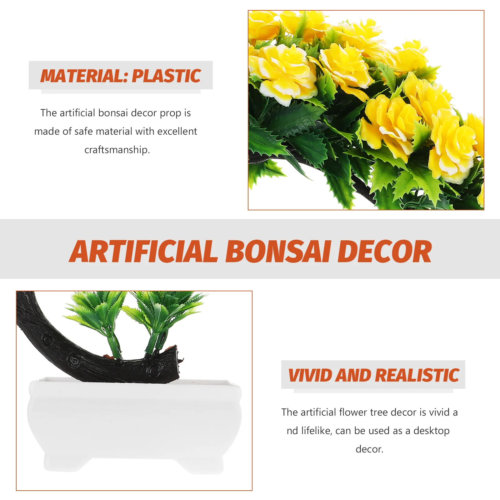 

Artificial Potted Plant Decoration Realistic Simulated Flower nament Bonsai Tree Home Office Wedding Stylish Design