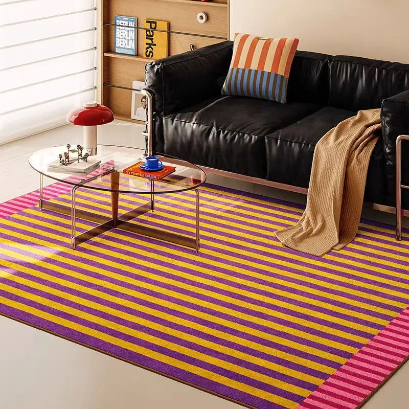 Stripe Simple Living Room Decorative Carpet Wabi-sabi Large Area Home Bedroom Bedside Rugs Customizable Floor Mat Dining Room