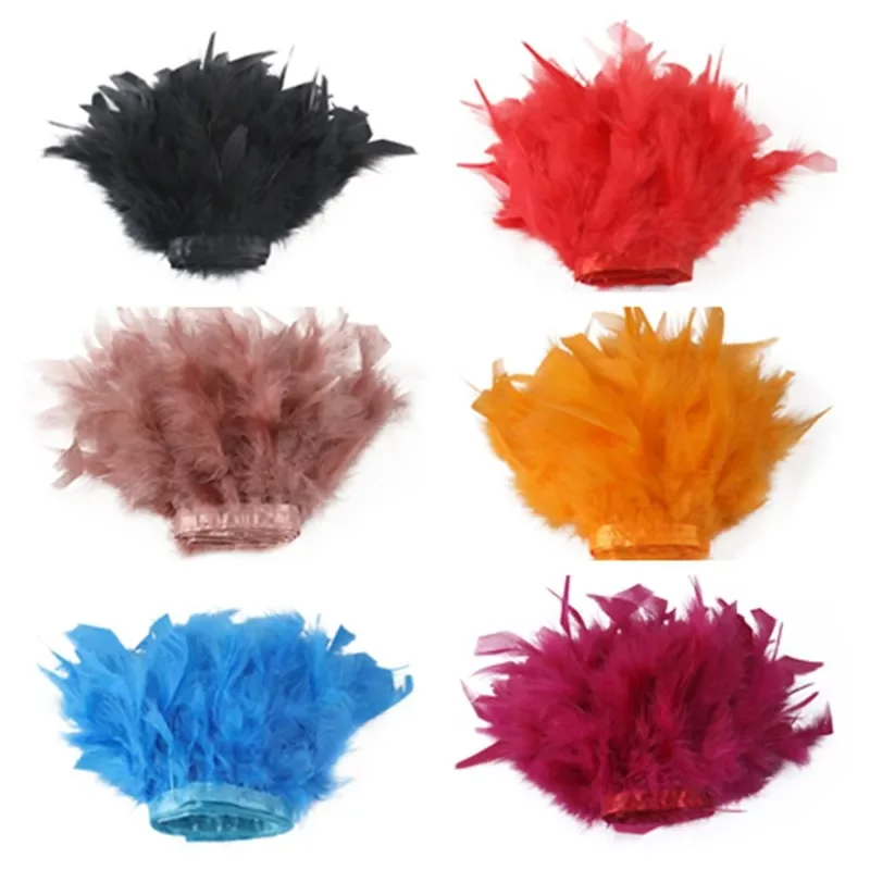 1 متر الأبيض تركيا الريش تقليم الحرف DIY بها بنفسك فساتين الزفاف حفلة إكسسوار منزلي كرنفال بلوماس الشريط الخياطة الديكور #1