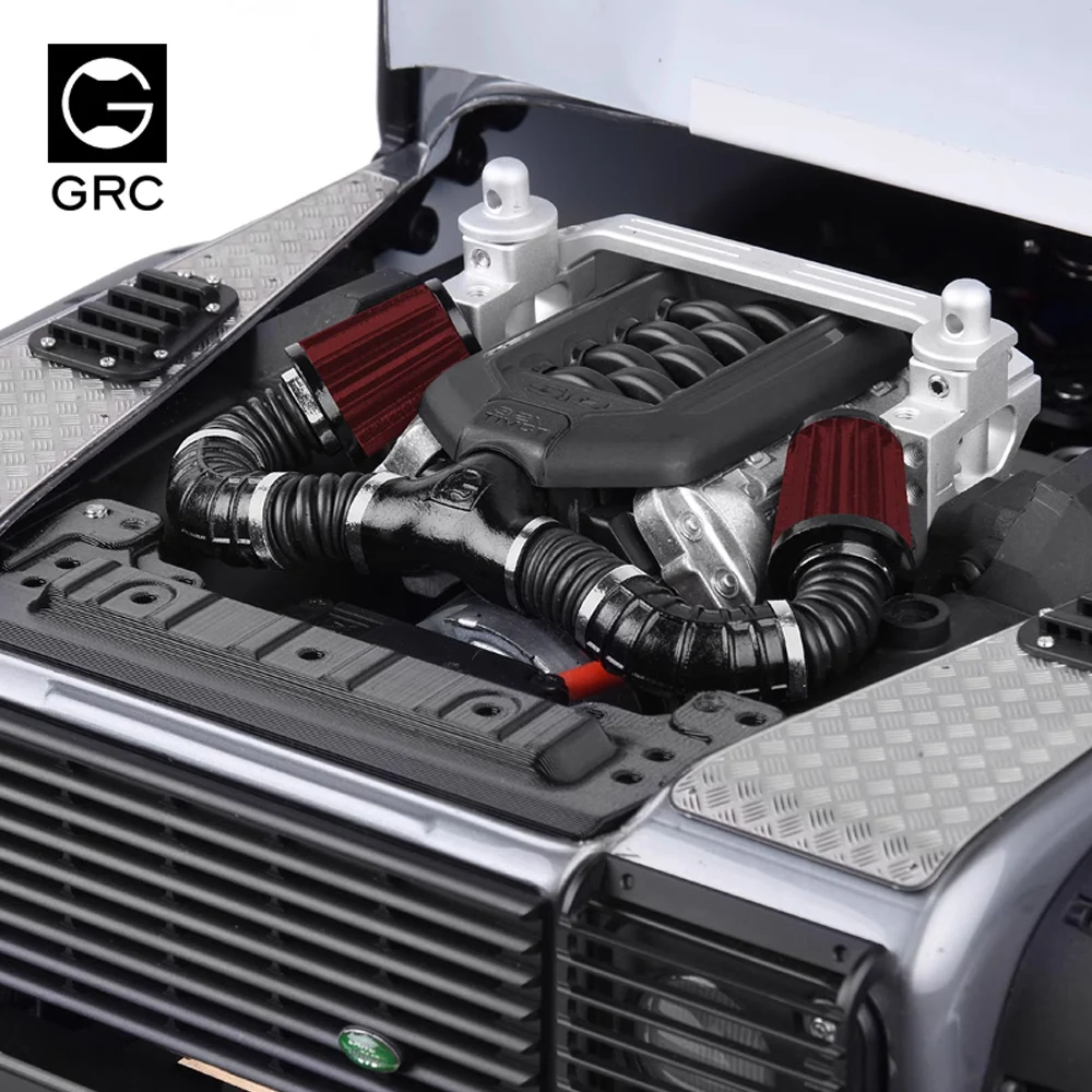 Simulation GRC F11 V8 moteur ventilateur de refroidissement moteur aquarium adapté pour véhicule à chenilles 1:10 RC TRX-4 Defender SCX10 RCversiTRX-6