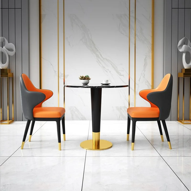 Nordic light luxury negotiation table and chair combination sales office one table and four chairs business reception lounge are