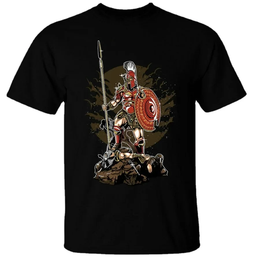 Sparta Herren Spartan Warrior Griechische Bodybuilding design-100% cotton summer O-neck short sleeve printed men's T-shirt.