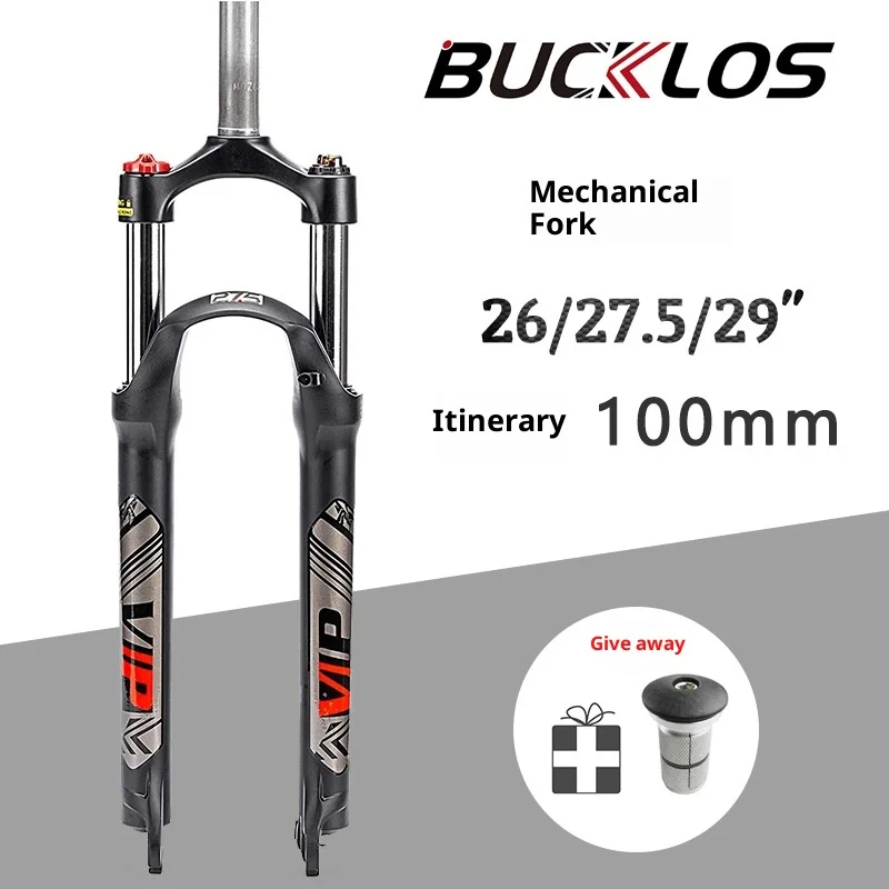 

Велосипедная вилка Bucklos с прямым рулевым стержнем, механической подвеской, дисковыми тормозами и амортизатором для горных велосипедов, 26/27.5/29 дюймов