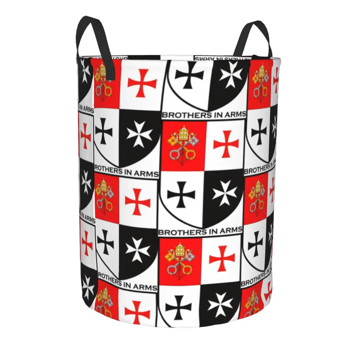 Knights Templar Laundry Basket Foldable Deus Vult Cross Toy Clothes Hamper Storage Bin for Kids Nursery