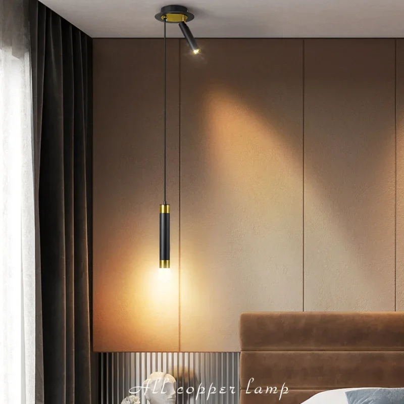 Modern Led Pendant Lamp Bedroom Bedside with Rotatable Spotlight Living Room Kitchen Reading Lighting Black Gold Hanging Lights