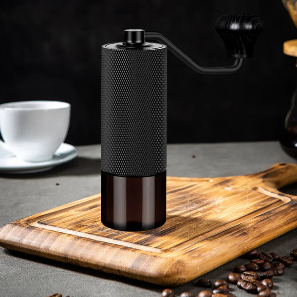 Portable Manual Coffee Grinder  Stainless Steel Professional Double Bearing Adjustable Hand Burr Coffee Bean Grinding Machine