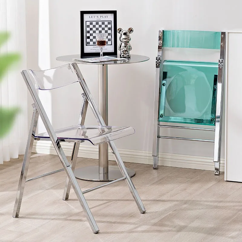 

Nordic transparent chair light luxury dining chair household high-end Internet celebrity dining table ancient plastic folding