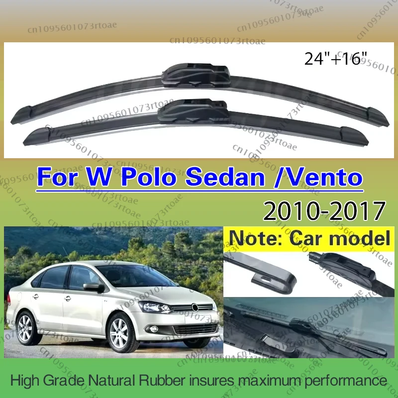 

Car Wiper Blades For Volkswagen Polo Sedan / Vento 2010 - 2017 Windshield Windscreen Front Window Blades 24"+16" Car Accessories