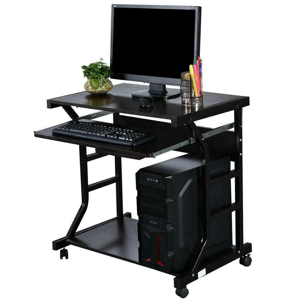 L-Shaped Computer Desk With 2 Drawers, Home Office & Gaming Workstation, 27.55x18.9x29.53in, Customized
