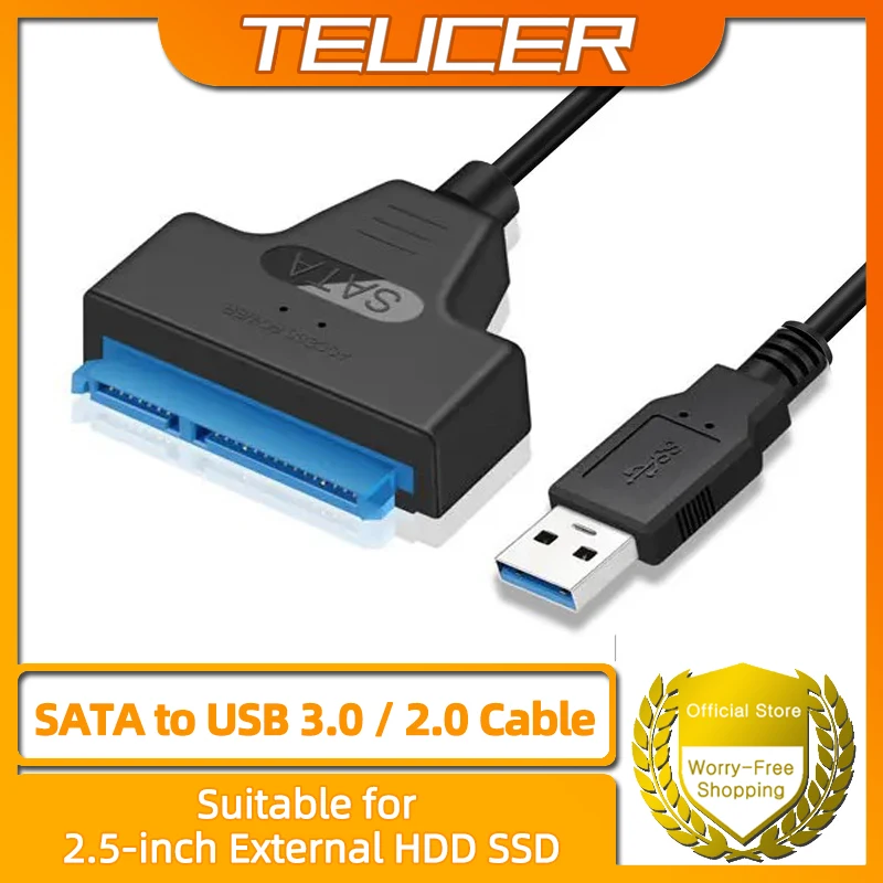 SATA to USB 3.0 Cable, USB 3.0 to SATA Adapter, Compatible with 2.5