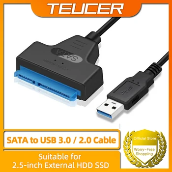 Cavo da SATA a USB 3.0, adattatore da USB 3.0 a SATA, compatibile con driver per disco rigido HDD e SSD SATA III da 2,5