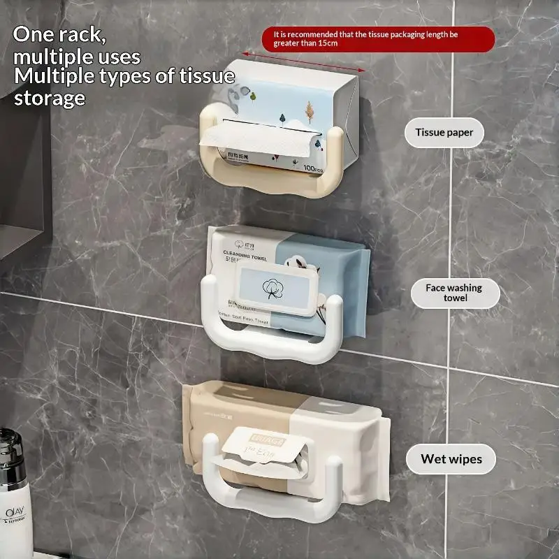 ~U Shaped  Sticky Mount Cabinet Design For Bath Cleansing Towels And Tissues