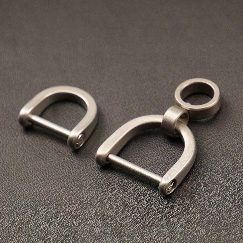 1PCS Titanium D Ring Key Shackle U Shape Key Ring Horseshoe Clasp For Car Fob DIY Leather Key Organizer Keychain