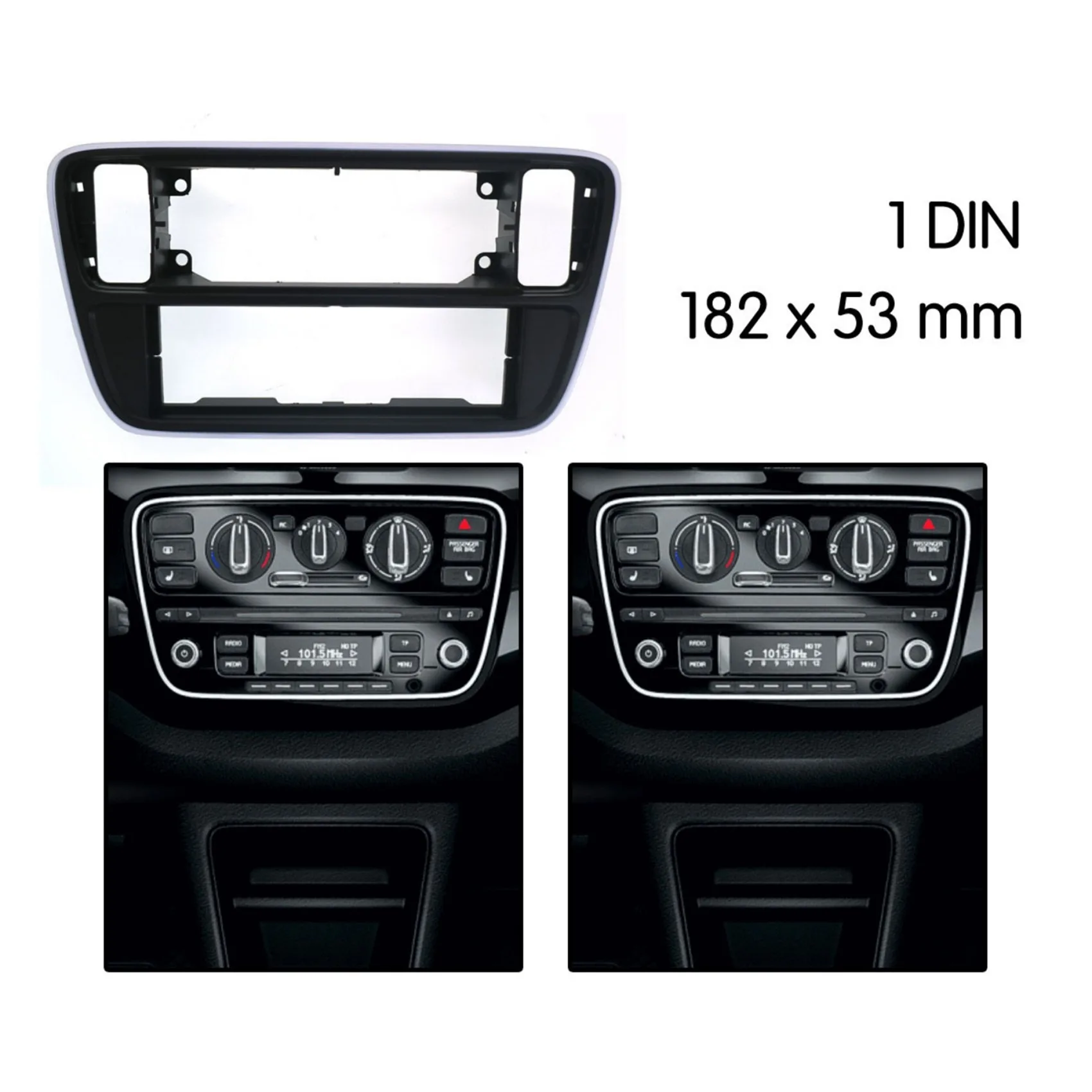 1 DIN Radio Fascia Facia DVD Panel Plate Stereo Installation Dash Kit for Skoda Citigo 2012+, for Volkswagen Up 2012+, for Seat