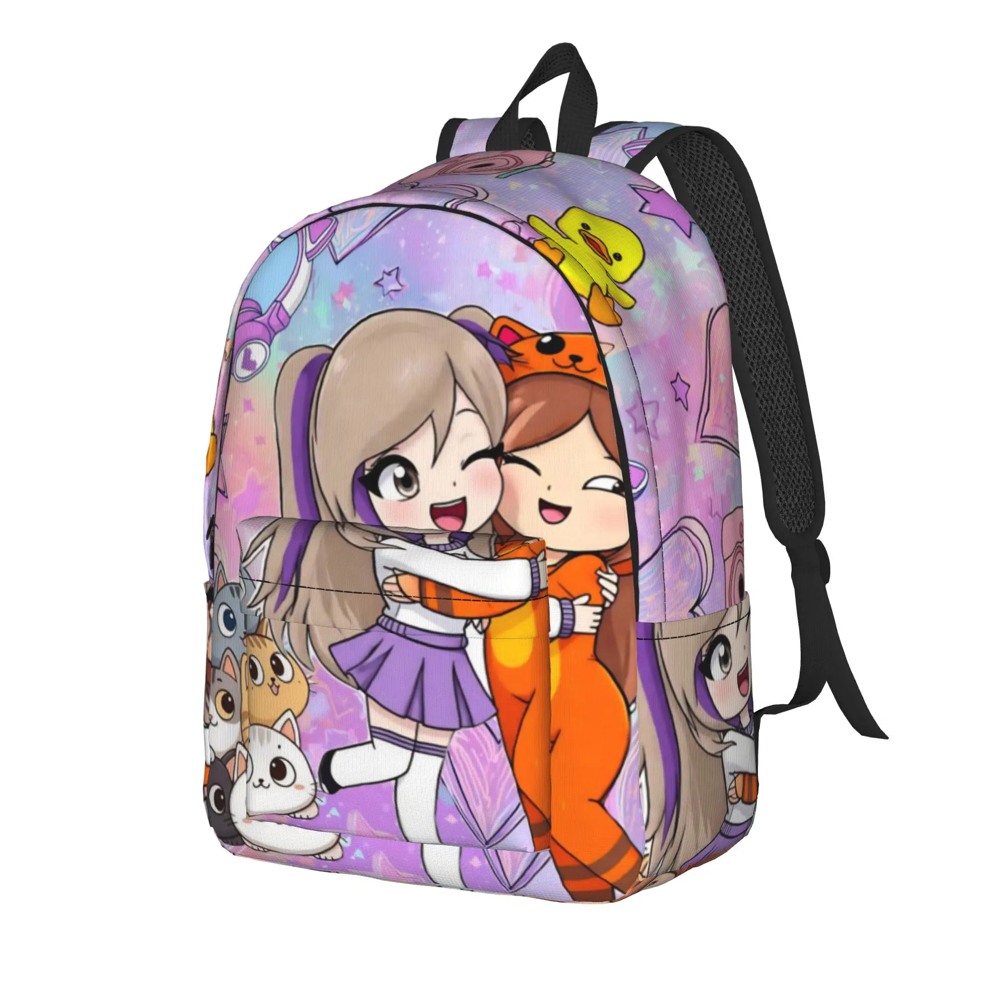 Lyna Vallejos Gamer Backpack for Men Women High School Business Daypack Cute Heart Laptop Computer Canvas Bags Lightweight